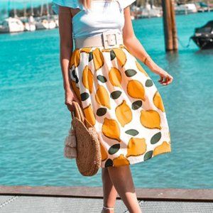 Chicwish Lemon Lemon Midi Skirt - XS